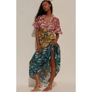 Anthropologie NWOT Celandine The Kallie Flowy Maxi Dress Colorful Medium Petite